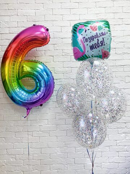 Композиция из воздушных шаров "Яркие поздравления"