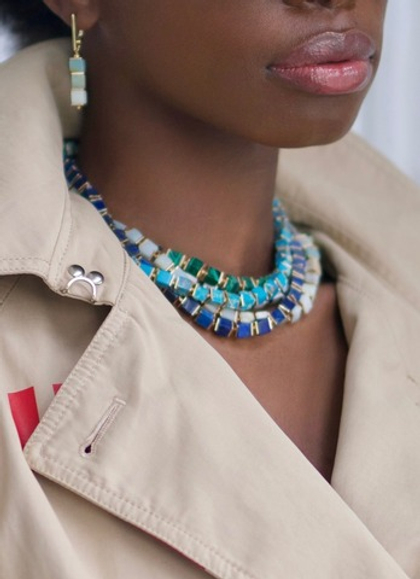 Колье "КУБ" малахит