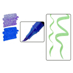 Фломастеры Basir, серия "Блёстки", разноцветные, двусторонние, в прозрачном пластиковом футляре, набор 48 шт