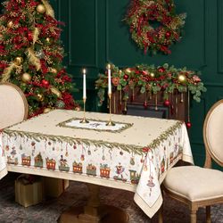 СКАТЕРТЬ "ЩЕЛКУНЧИК" 140Х180СМ БЕЖЕВЫЙ,100%ХЛОПОК , ТВИЛ