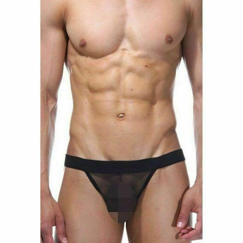 Мужские трусы джоки черные полупрозрачные La Blinque LB15200