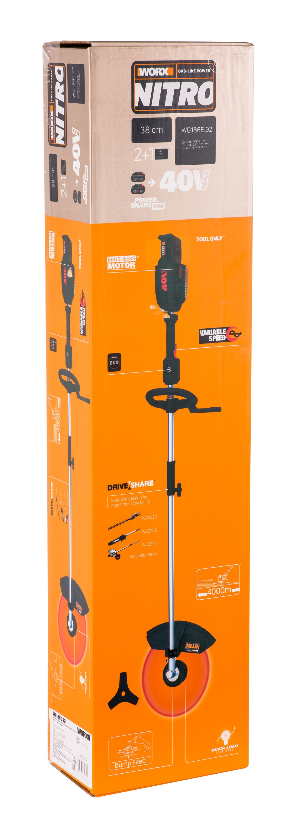 Триммер аккумуляторный WORX NITRO WG186E.92