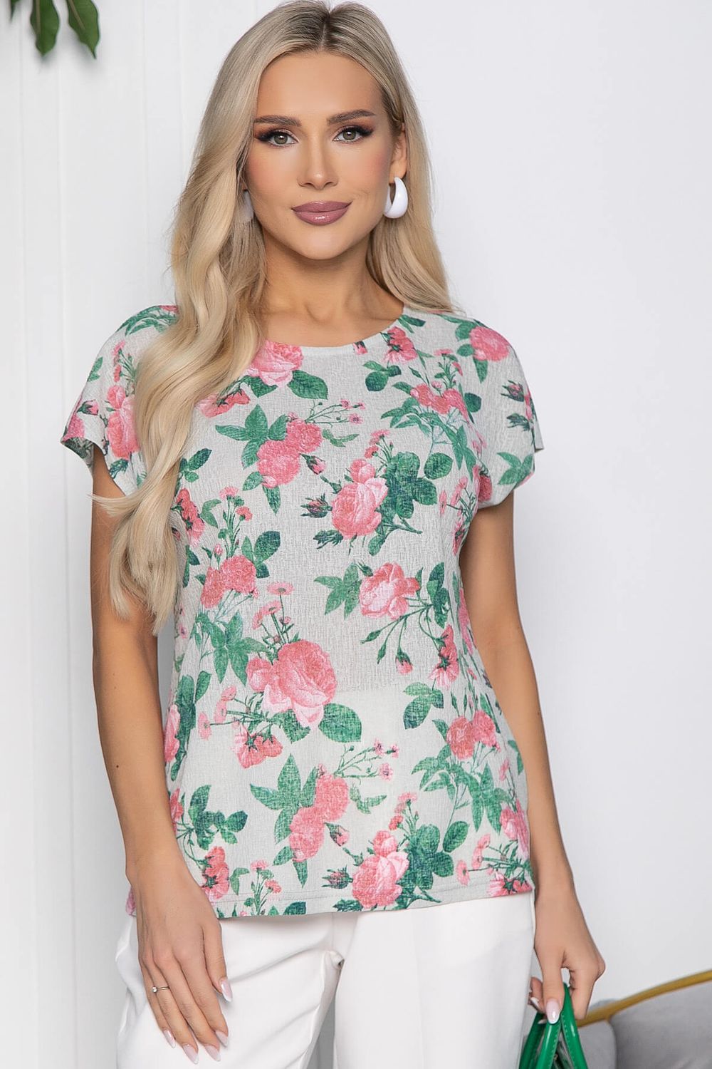 Блуза Амадея (цветы) Б10492 LT Collection