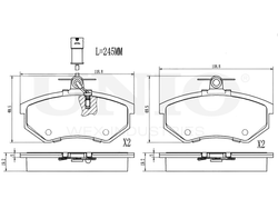 Колодки тормозные диск. передние с датчиком UNIO BRP-20373