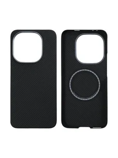 Карбоновый чехол для IQOO 15 с MagSafe черная сетка (Black)