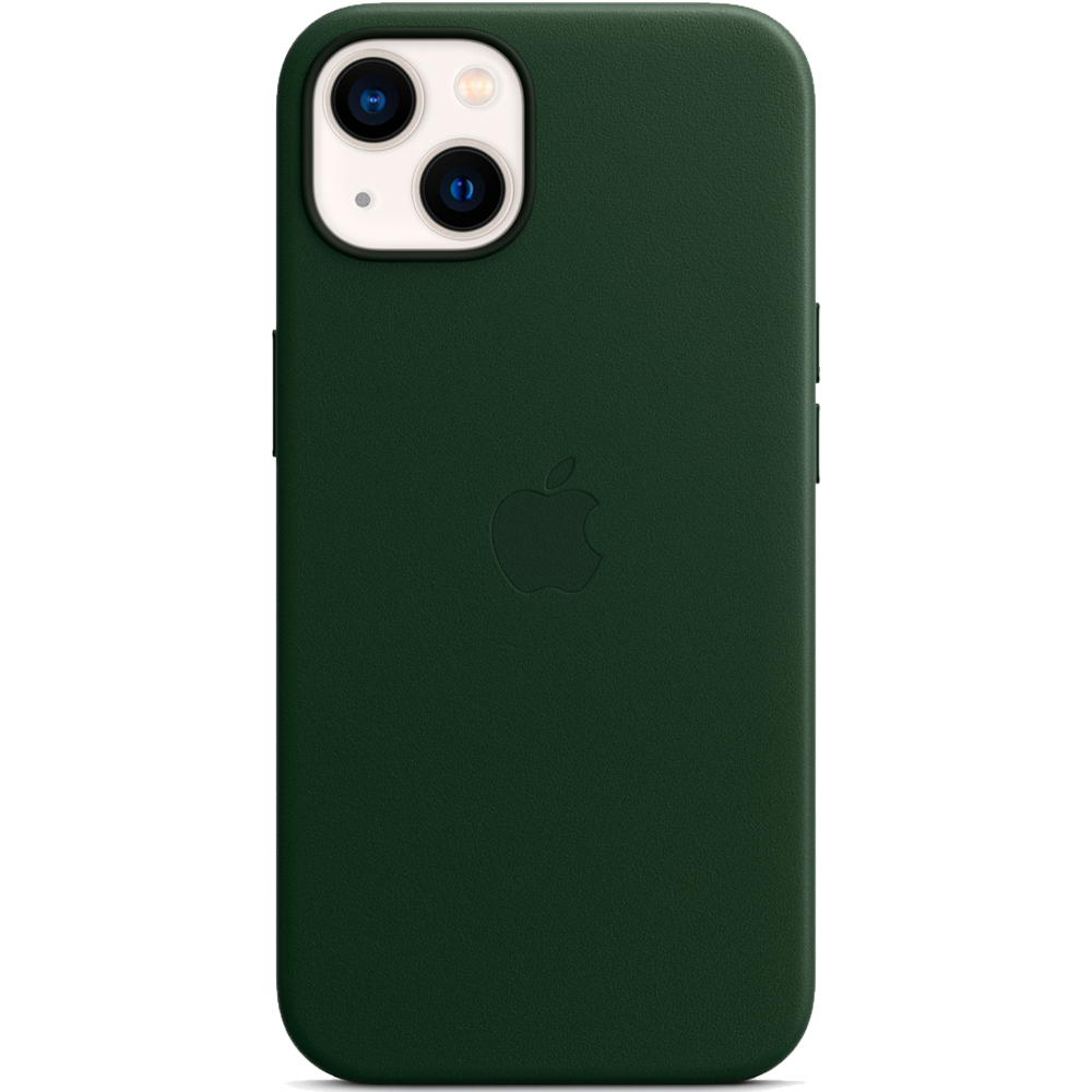 Кожаный чехол с поддержкой MagSafe Apple Leather Case для iPhone 13, Sequoia Green (Зеленая секвойя)