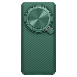 Чехол зеленого цвета (Deep Green) от Nillkin на Xiaomi 14 Ultra с металлической откидной крышкой и поддержкой магнитной беспроводной зарядки MagSafe, серия CamShield Prop Magnetic Case