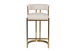 Стул барный 50x55x85см Garda Decor букле бежевый/матовое золото