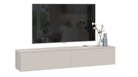 Тумба под телевизор подвесная Баттл Рок/Сантьяго софт 180х37х33 см