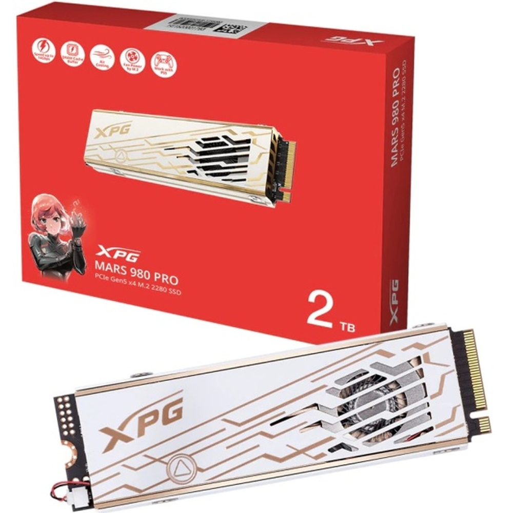 Жесткий диск SSD M.2 2Tb ADATA XPG MARS 980 PRO, 14000/13000MBs, 1650000 IOPS, 3D NAND, PCI-E 5.0 x4 (SMAR-980P-2TCI)