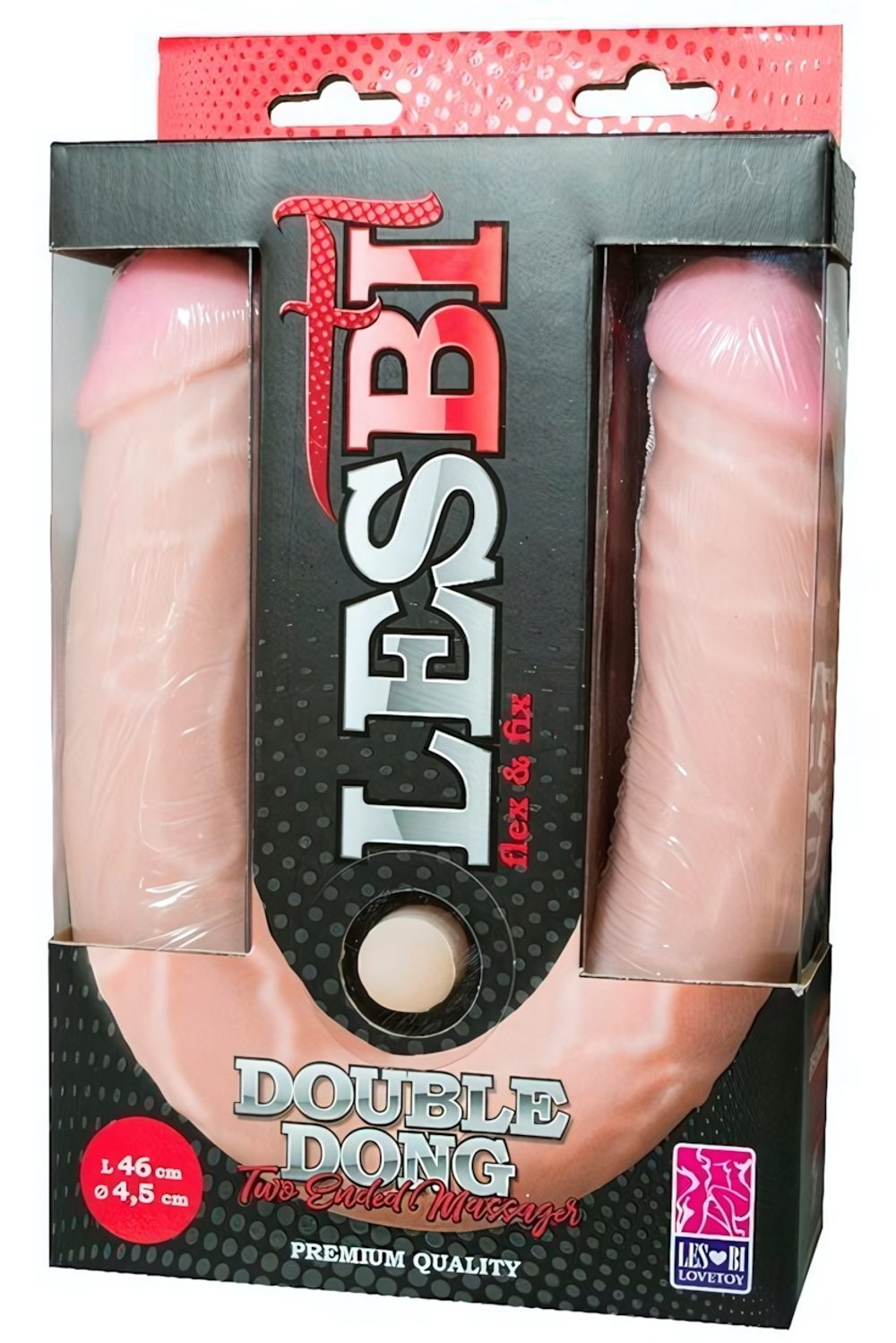 Сдвоенный фаллоимитатор "FLEX&amp, FIX" (Цвет: телесный)