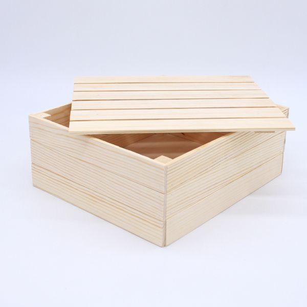 Ящик декоративный, реечный, с крышкой. 25/21/10 см