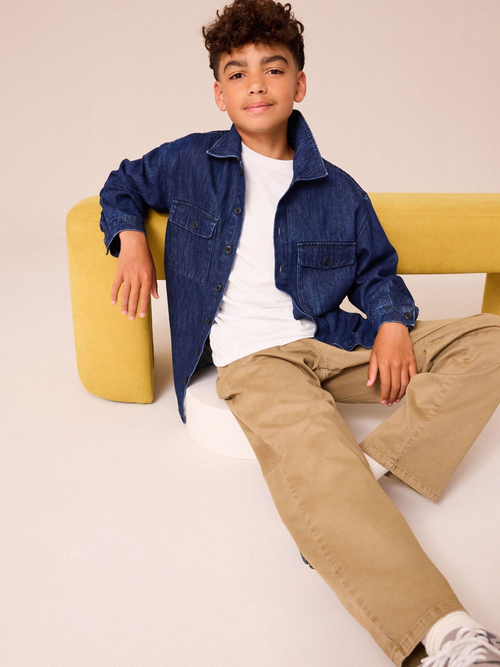 Рубашка джинсовая для мальчика Next 904-781, Темно-синий