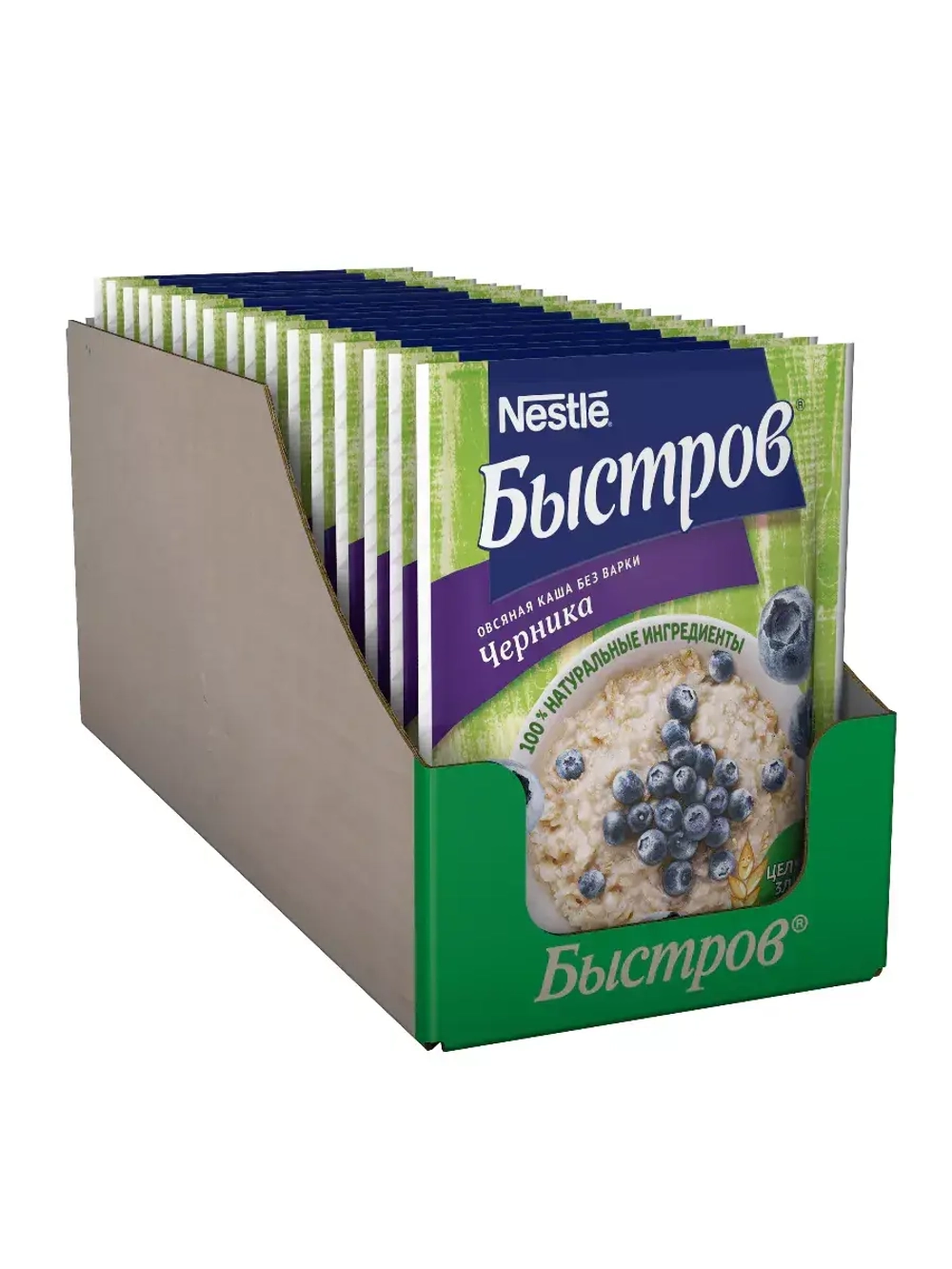 Каша Быстров Овсяная с черникой (17 шт/уп)
