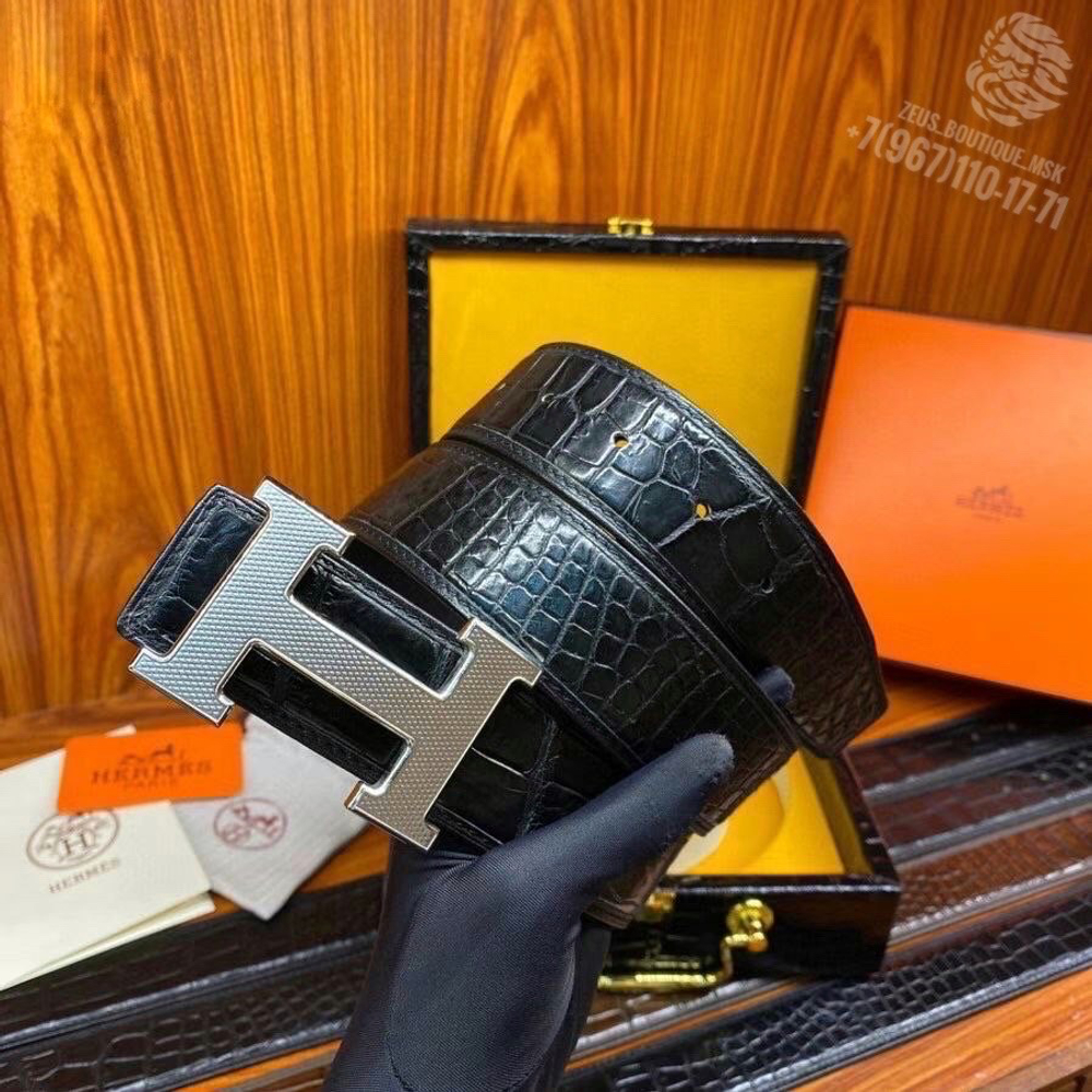Ремень Hermes из кожи крокодила
