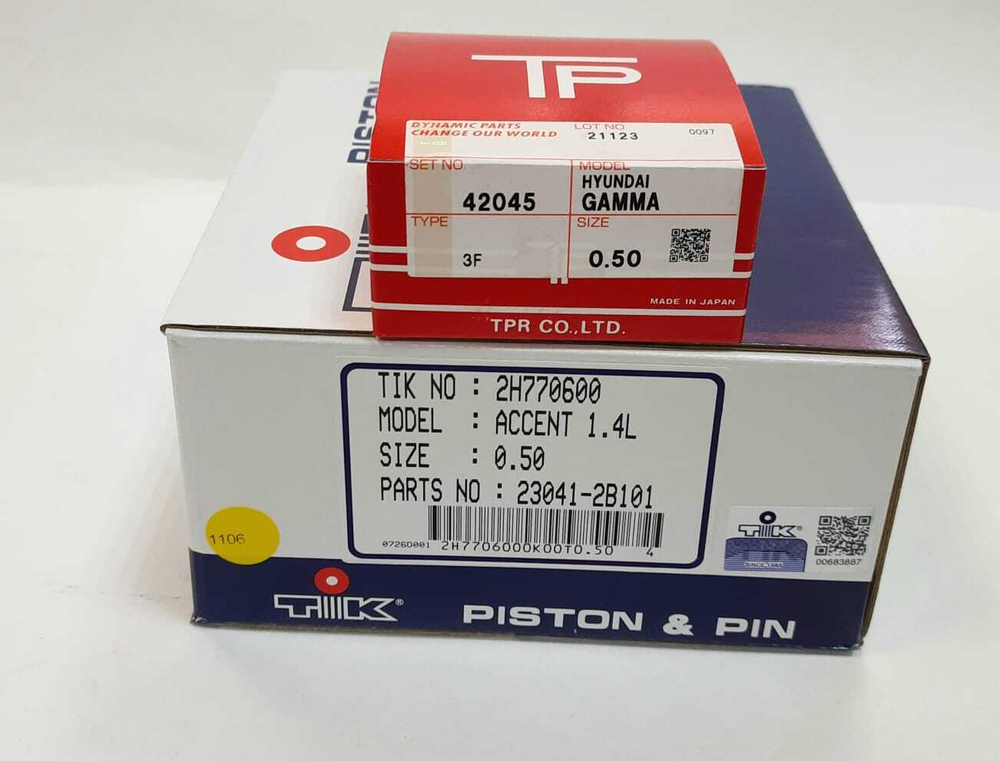 Ремонтные поршни с кольцами TP +0.50 G4FA TIK