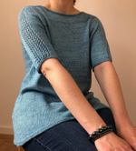 Описание по вязанию топа спицами "Mavi Yaz"