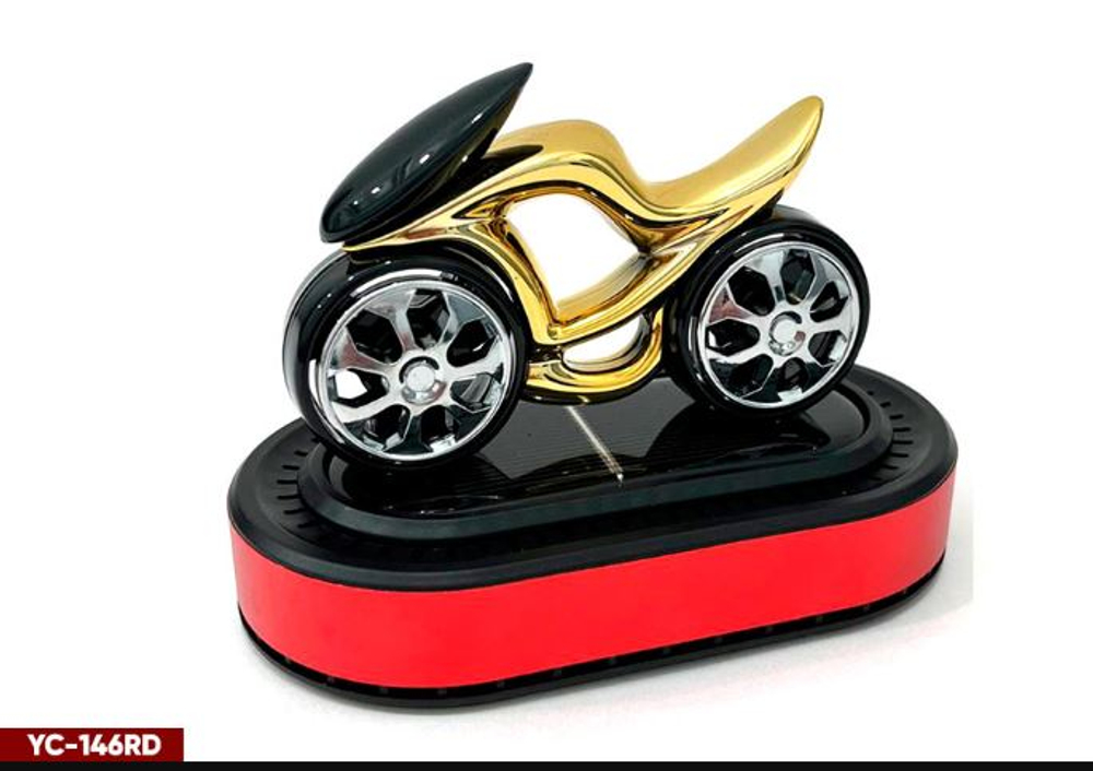 Ароматизатор-игрушка -на торпеду- Мотоцикл- солн батар (жидк)- YC-146RD красный