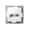 Розетка компьютерная 2-м AtlasDesign RJ45+RJ45 кат.5E механизм лотос SE ATN001385