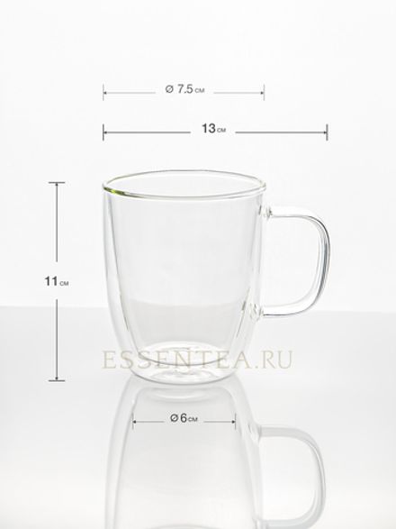 Чашка стеклянная с ручкой 350мл