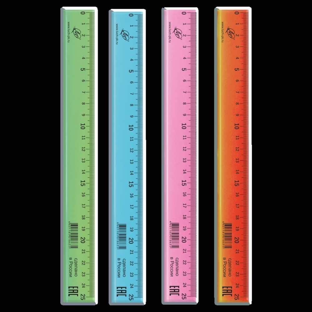 Линейка 25 см. непрозрачная, пастельная (Луч)