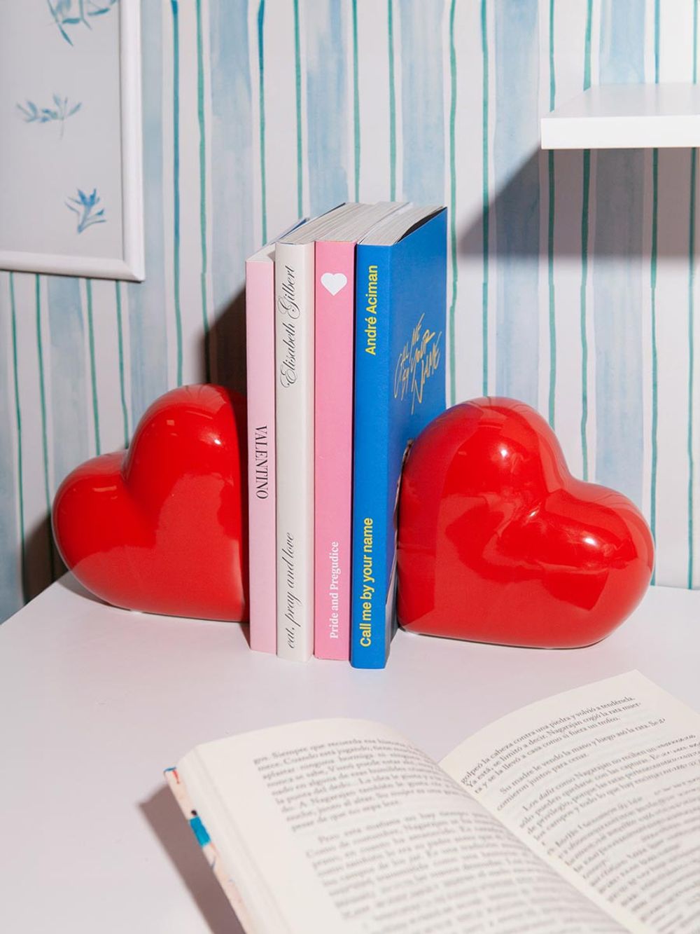Держатель для книг Love, 14х14 см, красный, 2 шт.
