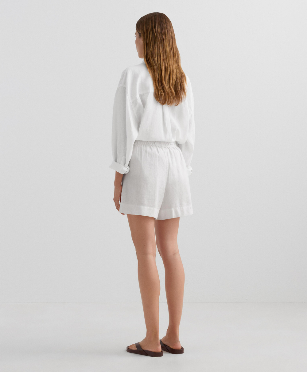 Oysho Шорты-бермуды из 100% льна, белый