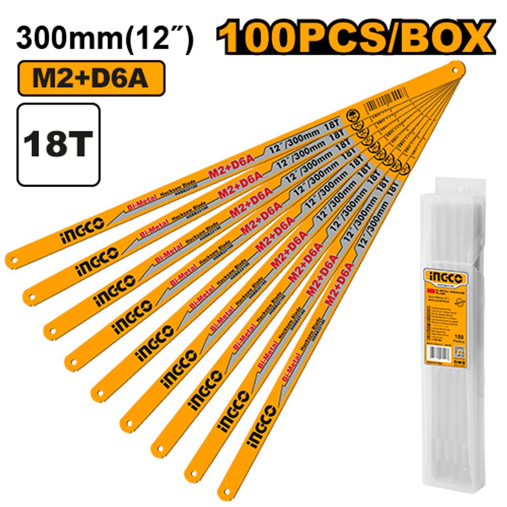 Полотно ножовочное по металлу 300мм 18Т Bi-Metall INGCO HSBB22188 INDUSTRIAL