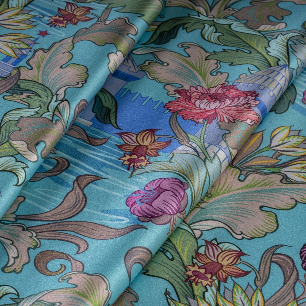 Наволочка 50x70 Mollen Рассвет светло-бирюзовая шелковая