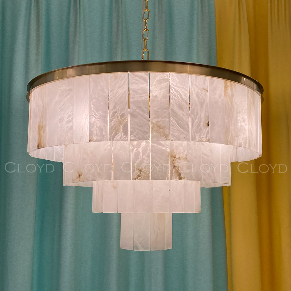 Люстра Cloyd HERCULANUM-B C16 / Ø80 см - алебастр - латунь (арт.11141)