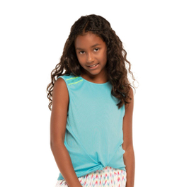 Футболка для девочки теннисная Lucky in Love Desert Vibes Twist Front Tank - небесный