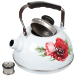 Чайник сталь, эмал, 2.5 л, свист, подв ручк, Рубин, С2324, бел, TМ04/25/03/02/ 04 /05 /08/ 021/ 24