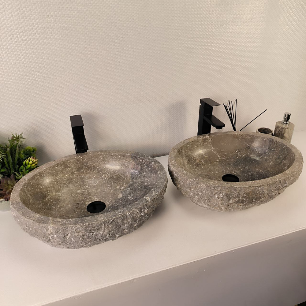 Раковина из мрамора ПАРА! Erozy Grey EM-64817 51*41*15 0188