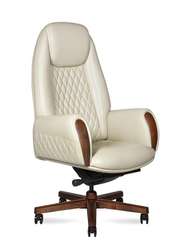 Кресло офисное Норден / Верди / Verdi / слоновая кость кожа
