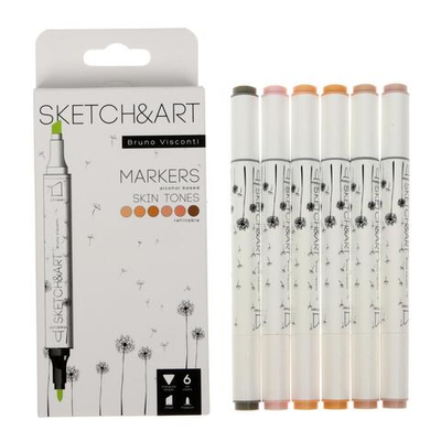 Набор художественных маркеров 6 цветов SKETCH&ART Портрет