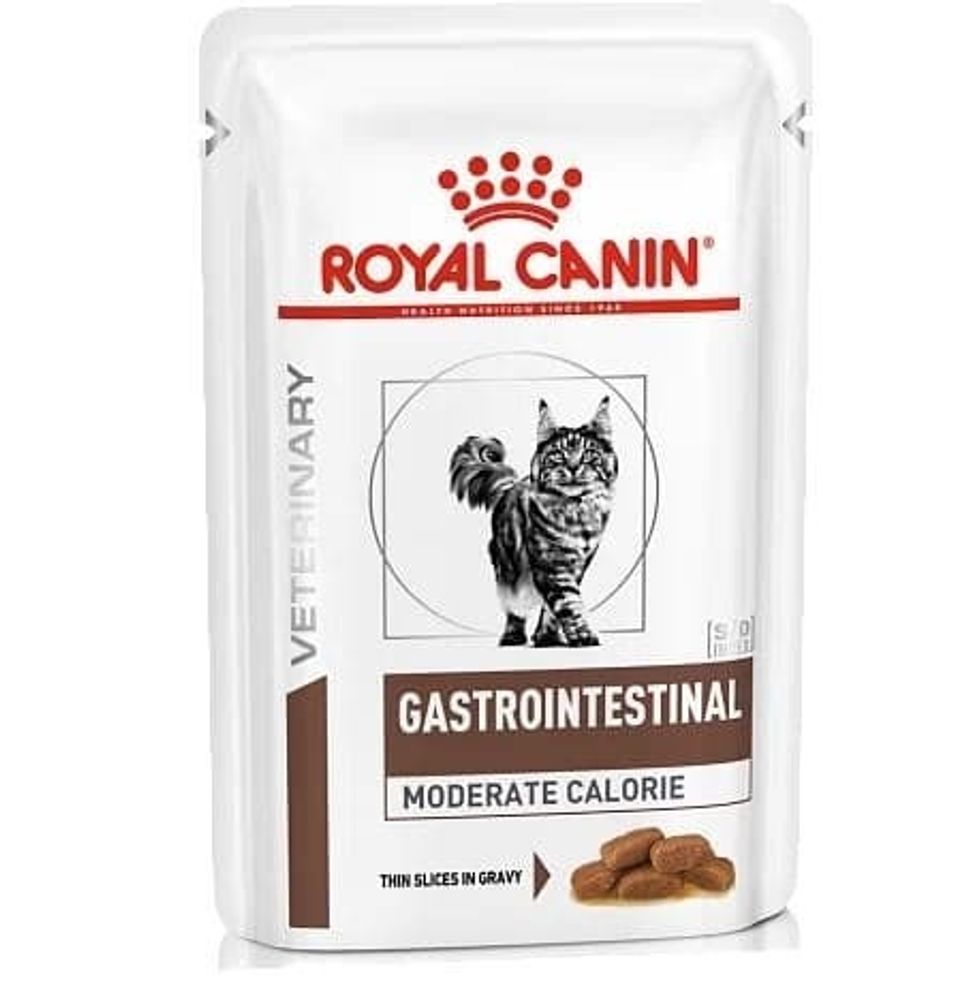Royal canin 85г пауч Gastro Intestinal Moderate Calorie для кошек при панкреарите и нарушении пищев.