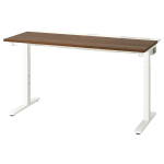 Письменный стол с регулировкой по высоте - IKEA MITTZON/МИТТЗОН ИКЕА, 140х60х65-85 см, белый/коричневый