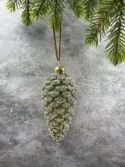 Елочное украшение Шишка Изумрудная 12 см., стекло, 1 шт., Christmas DeLuxe (88156)