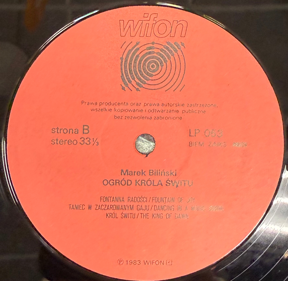 Виниловая пластинка Marek Biliński – Ogród Króla Świtu LP