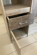 Стеллаж полуоткрытый Дакота серый крафт/тиз серый