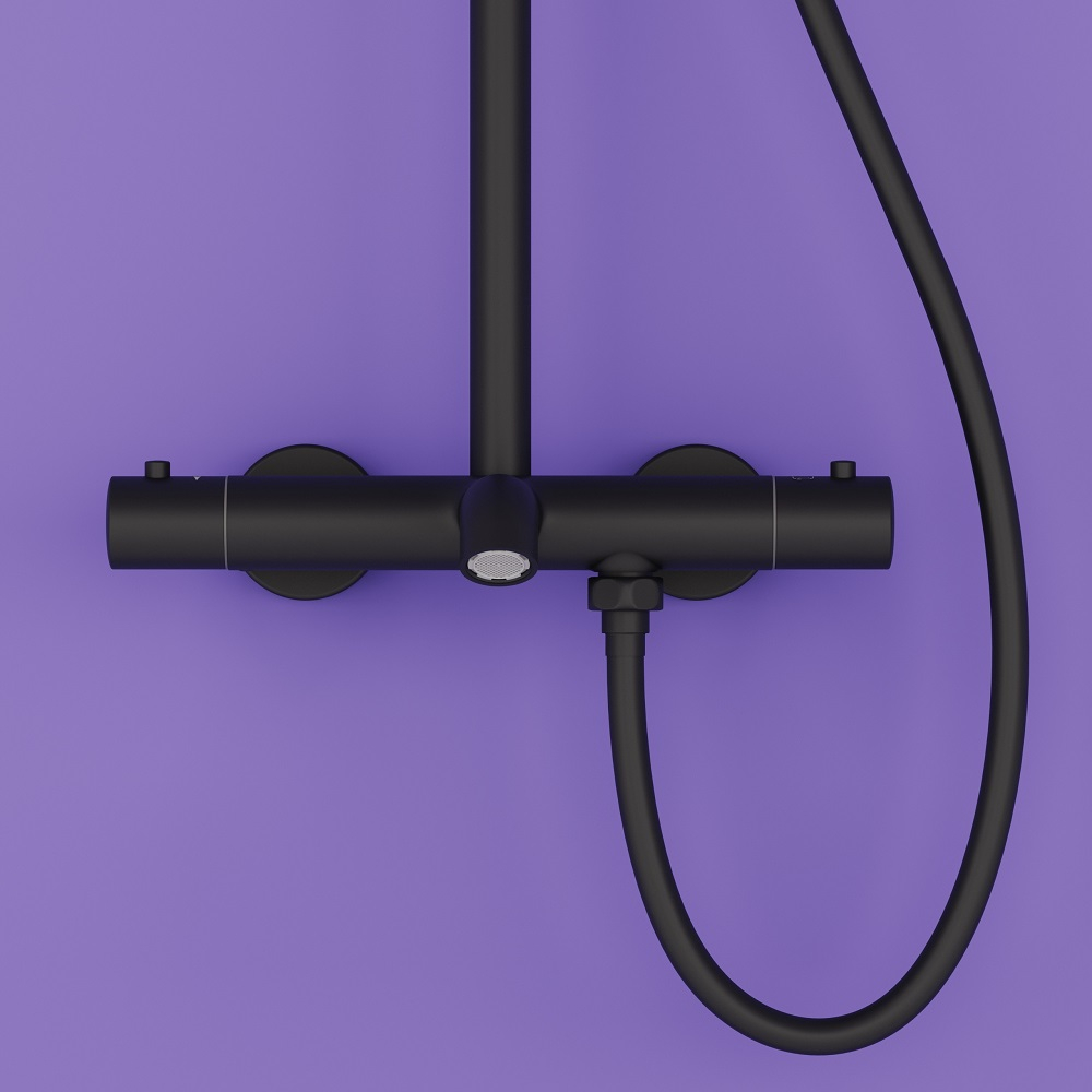 Душевая система Sancos Game с термостатом черный, арт.SC3001MB