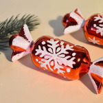 Елочные игрушки 2шт 11см "Конфета со снежинкой"