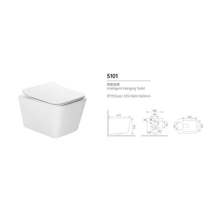 5101 Унитаз подвесной  MATT WHITE