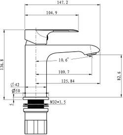 Смеситель для раковины STWORKI Копенгаген S42010BK черный