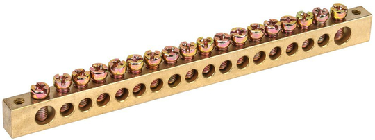 Шина PEN "земля-ноль" 8х12мм 20/2 (20групп/крепеж по краям) IEK