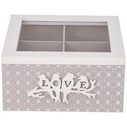 ШКАТУЛКА ДЛЯ ЧАЯ КОЛЛЕКЦИЯ "LOVE" 18*18,5*9 СМ