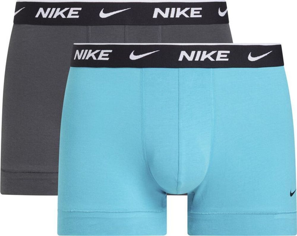 Мужские спортивные боксеры Nike Everyday Cotton Stretch Trunk 2P - black/dusty cactus/anthracite