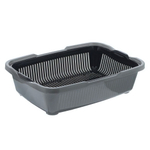 Туалет для котят с сеткой серебро-черный