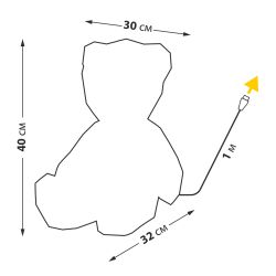 ULD-R504 USB-RGB BEAR Светильник декоративный Мишка. с USB проводом. 80 светодиодов. RGB свет. Цвет корпуса радужный. TM Uniel