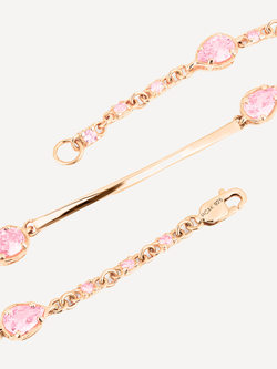 Браслет из серебра со вставками из розовых фианитов